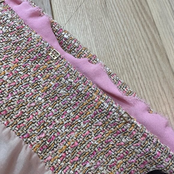 Dana Buchman Pink Raw Edge Boucle Tweed Jacket | Size 4 - Picture 7 of 11